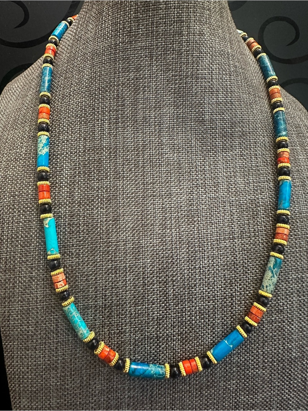 Turquoise & Jasper Beaded Necklace - Handcrafted Women’s Jewelry